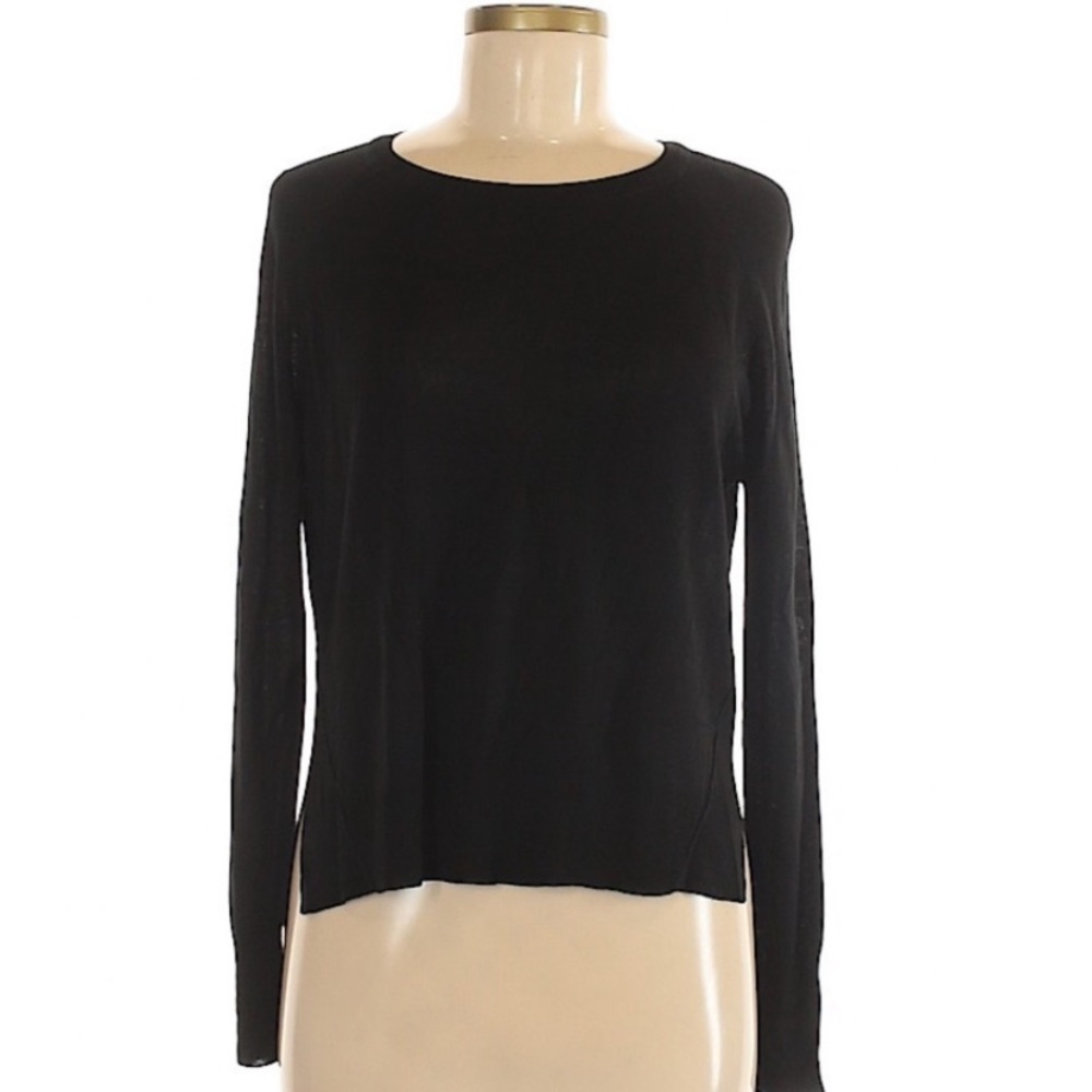 ZARA KNIT Black Hi-Low Lightweight Sweater - M